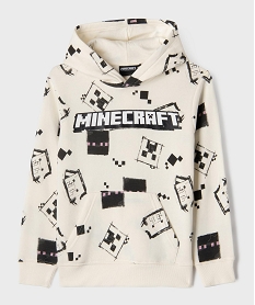 GEMO Sweat à capuche à motifs graphiques garçon - Minecraft Beige