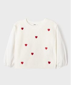 pull 2 en 1 avec manches chemise fille beigeI974701_2