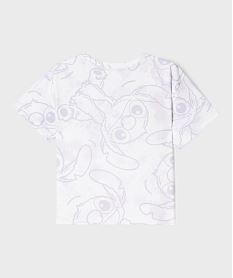 tee-shirt manches courtes coupe courte imprime fille - stitch violet standardI975301_3