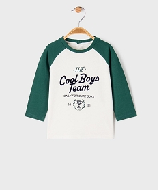 GEMO Tee-shirt à manches longues contrastantes bébé garçon Blanc