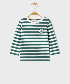 GEMO Tee-shirt manches longues à rayures bébé garçon Vert
