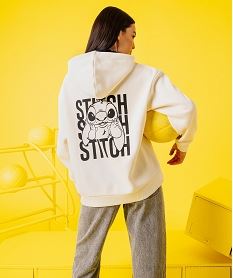 sweat a capuche en molleton imprime devant et dos femme - stitch beige standardI977501_2