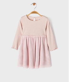 GEMO Robe en coton et tulle bébé fille rose standard