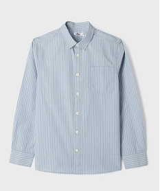 GEMO Chemise rayée en coton garçon bleu standard