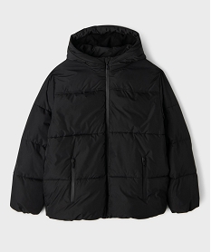 GEMO Doudoune à capuche en matière déperlante doublée polaire garçon noir standard
