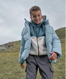 GEMO Blouson matelassé à capuche doublé polaire garçon bleu standard