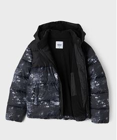 blouson matelasse a capuche bicolore garcon noir standardI981101_3