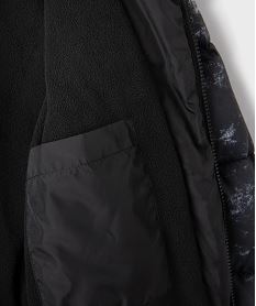 blouson matelasse a capuche bicolore garcon noir standardI981101_4