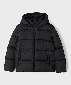 GEMO Doudoune à capuche et col montant garçon noir standard