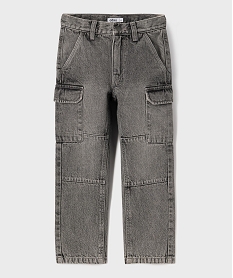 GEMO Jean loose à poches cargo garçon gris standard