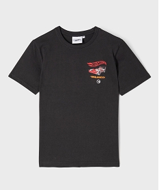 GEMO Tee-shirt manches courtes en coton avec imprimé dos garçon - HotWheels noir standard