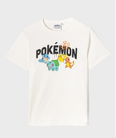 GEMO Tee-shirt manches courtes en coton imprimé garçon - Pokémon blanc standard