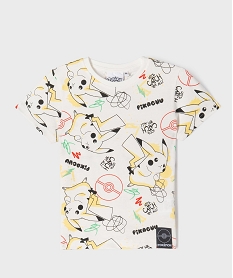 GEMO Tee-shirt manches courtes imprimé all over garçon - Pokémon Blanc