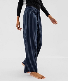 GEMO Bas de pyjama large imprimé en viscose femme Bleu