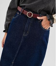 jupe en jean longue a fente en denim stretch femme bleuI985501_4