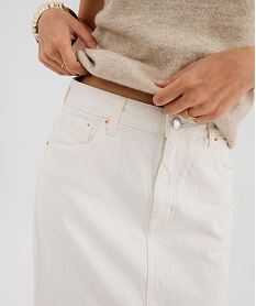 jupe en jean longue fendue extensible femme blanc chineI985701_2