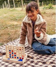 GEMO Veste aviateur en velours et fourrure imitation fille beige standard