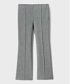 pantalon raye en maille coupe flare fille gris standard pantalonsI986801_2