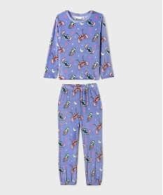 GEMO Pyjama en velours doux imprimé fille - Stitch Violet