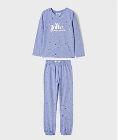 GEMO Pyjama en coton avec motifs coeurs fille Bleu