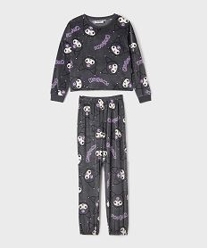 GEMO Pyjama en velours duveteux imprimé Kuromi fille - Hello Kitty Gris