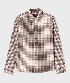 GEMO Chemise à carreaux avec poche poitrine garçon Brun