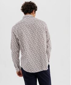 chemise en coton a motifs fleuris homme blanc chemise manches longuesI995201_3