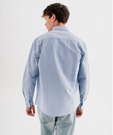 chemise manches longues en chambray 100 coton homme bleu chemise manches longuesI995601_3