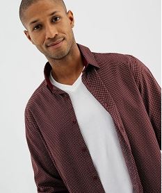 chemise manches longues a micro-motifs homme rouge chemise manches longuesI995801_4