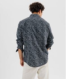 chemise a motif feuillage homme noir chemise manches longuesI996001_3