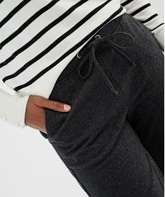 pantalon droit en maille extensible a chevrons femme pied de puce pantalonsI997701_2