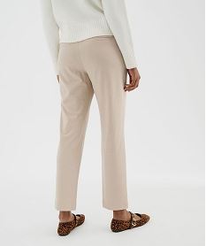 pantalon droit en maille extensible a chevrons femme beige pantalonsI997901_3
