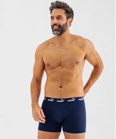 GEMO Boxer en coton stretch à ceinture confortable homme - Puma (lot de 2) bleu standard