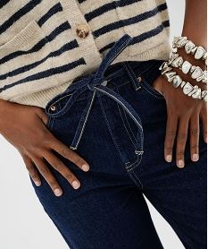 jean full lenght straight taille haute femme bleu standardJ000801_2