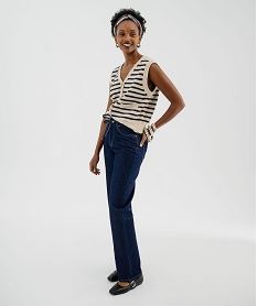 jean full lenght straight taille haute femme bleu standardJ000801_4