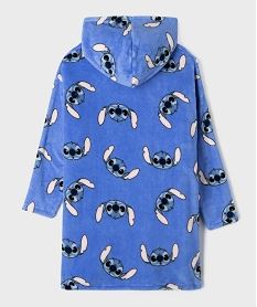 chemise de nuit a capuche en maille douillette stitch fille - disney bleuJ001601_3