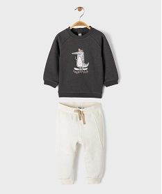 GEMO Ensemble 2 pièces bébé garçon sweat et pantalon Gris