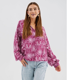 GEMO Chemise fluide à motifs femme Rose