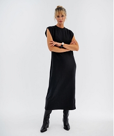 GEMO Robe sweat longue sans manches femme noir standard