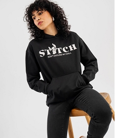 GEMO Sweat à capuche imprimé femme - Stitch noir standard