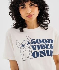 tee-shirt manches courtes imprime femme - stitch beige t-shirts manches courtesJ010001_2