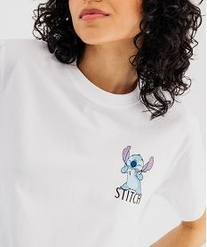 tee-shirt manches courtes imprime devant et dos femme - stitch blanc standard t-shirts manches courtesJ010201_2
