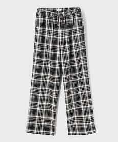 GEMO Pantalon à carreaux large et fluide fille Imprimé