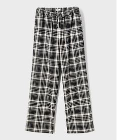 pantalon a carreaux large et fluide fille imprime pantalonsJ014201_4