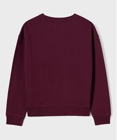 sweat en molleton imprime fille rouge sweatsJ014401_3