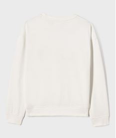sweat en molleton imprime fille blanc sweatsJ014601_3