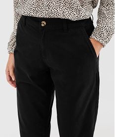 pantalon chino en coton stretch femme noir standard pantalonsJ016001_2