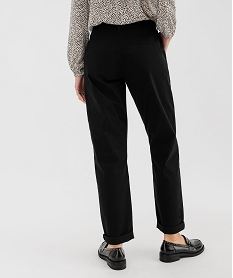 pantalon chino en coton stretch femme noir standard pantalonsJ016001_3