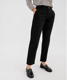 pantalon chino en coton stretch femme noir standard pantalonsJ016001_4