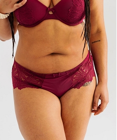 GEMO Culotte en microfibre et dentelle femme grande taille Rose